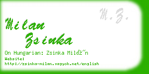 milan zsinka business card